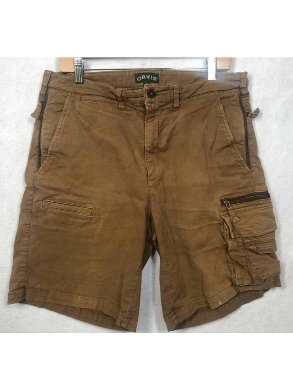 Orvis Cargo Shorts Utilitary Military Fishing Outdoors 2LM0 Tan Brown Men's 34